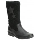 Daisy Elf- Girls Clarks Long Boot in Black Leather 