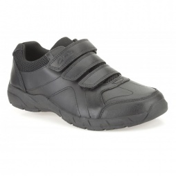 Air Learn Jnr - Boy's School Shoe in Black Leather 