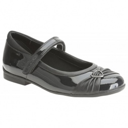Dolly Heart Girls Infant School Shoe in Black Patent Leather