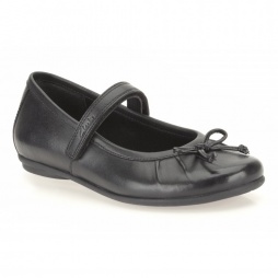 Tasha Ally Inf Girls School Shoes in Black Leather