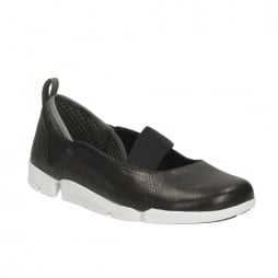 Tri Step Women's Casual Shoes in Black Leather