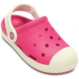 202282 Crocs Bump It Clog Kid's Unisex Shoes in Candy Pink/Oyster or Blue/Oyster