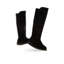 Quin Hi Women’s Long Boots in Black Suede