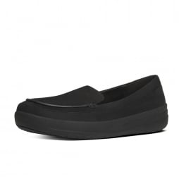  F-Sporty Loafers- Women's Slip on Shoes in Black Leather 