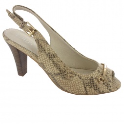 Tilly Women’s Smart Court Sandals in Navy Leather or Beige Snake