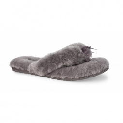 Fluff Flipflop II Toe post Slipper/Flipflop Sandals in Grey
